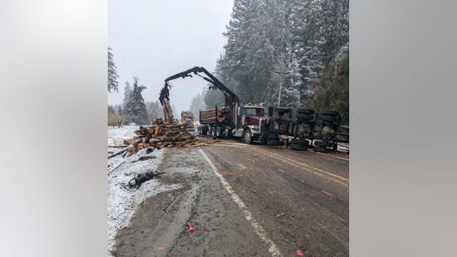Portion of SR 530 fully blocked following semi-truck, car crash