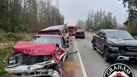 3-car crash in Pierce County sends multiple people to the hospital