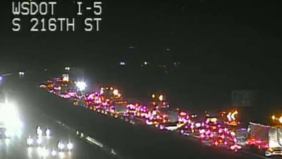 WSDOT: Semi crash causes miles-long backup on northbound I-5 in SeaTac