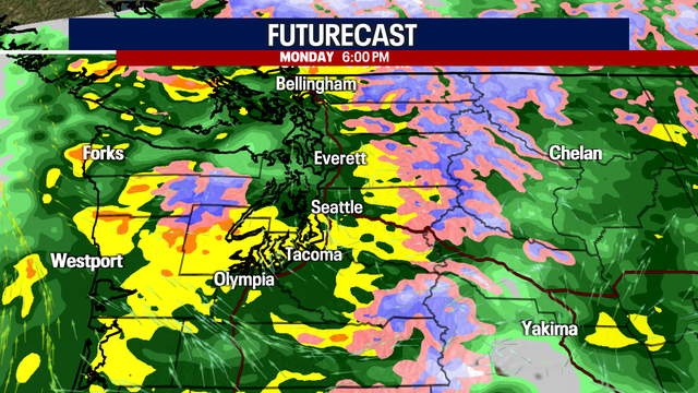 Seattle weather: Drenching rain Monday, but slightly drier skies ahead