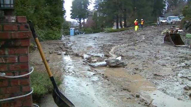 Crews respond to another slide in Bellevue neighborhood where home was demolished
