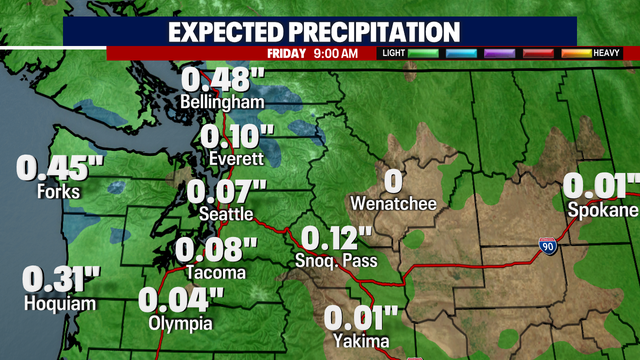 A showery St. Patrick's Day for Western Washington