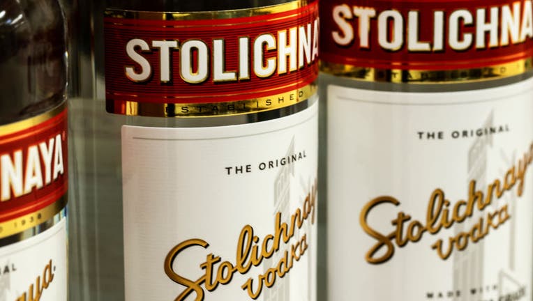 616ee66c-Bottles of Stolichnaya vodka, manufactured by the SPI Group