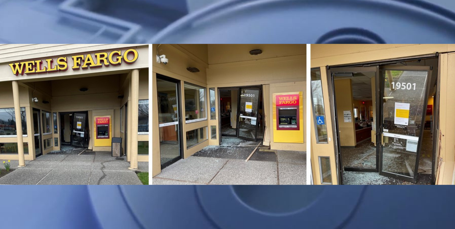 Vehicle backs into Monroe bank during attempted burglary