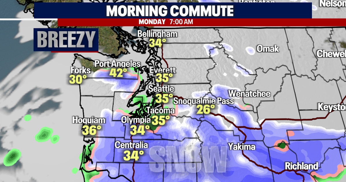 Parts of Puget Sound hit with snow Monday morning | FOX 13 Seattle