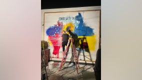 'Love Will Prevail:' Gig Harbor artist's mural in support of Ukraine vandalized