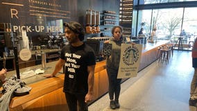 PETA protesters superglue themselves to Seattle Starbucks counter over vegan milk charge