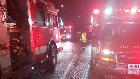 Crews rescue 5 after crashing, rolling over embankment near Curley Creek