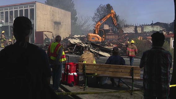 Street closed for several days after large fire damages 6 buildings in downtown Friday Harbor
