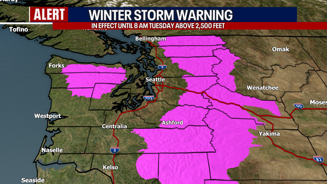 Heavy mountain snow, high surf and strong winds for some