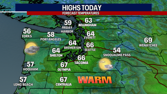 Seattle weather: Toasty sunshine Sunday, rain back Monday