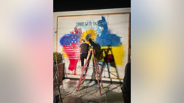 'Love Will Prevail:' Gig Harbor artist's mural in support of Ukraine vandalized