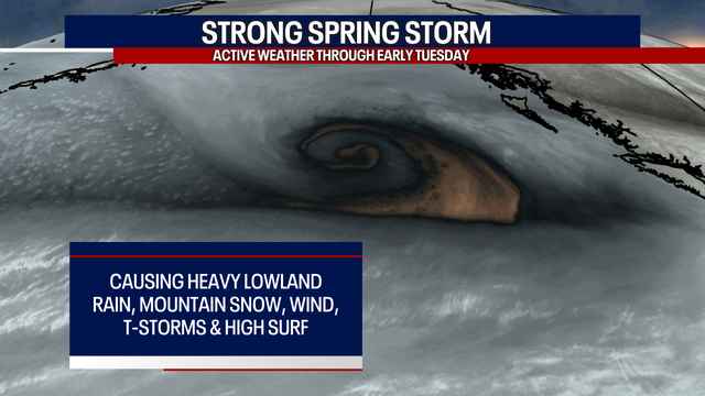 Powerful spring storm Monday in Western Washington