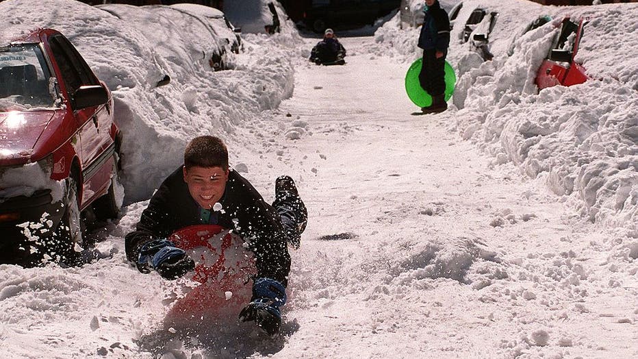 Sledding In The Streets Of Beacon Hill