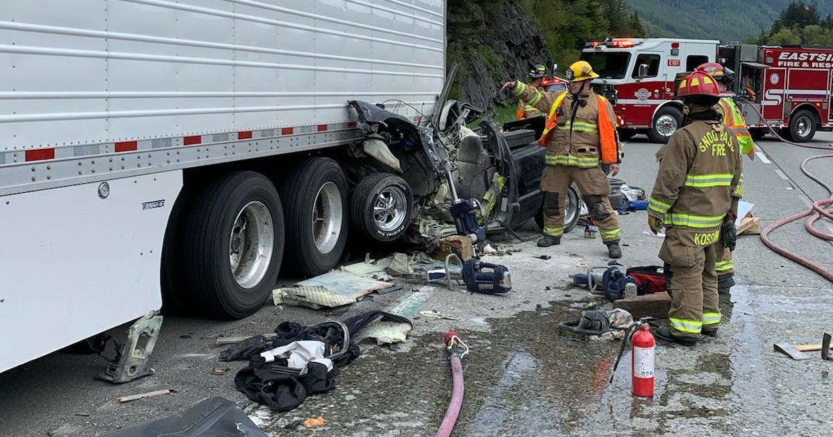 Pickup truck driver seriously hurt in crash with semi on I-90 near ...