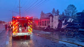 Several businesses burn in 'stubborn' overnight fire in Lynnwood