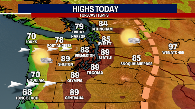 Seattle weather: Scorching Monday afternoon, major cooling Tuesday