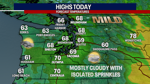 Seattle weather: Mild weather Wednesday, drenching rain returns Thursday