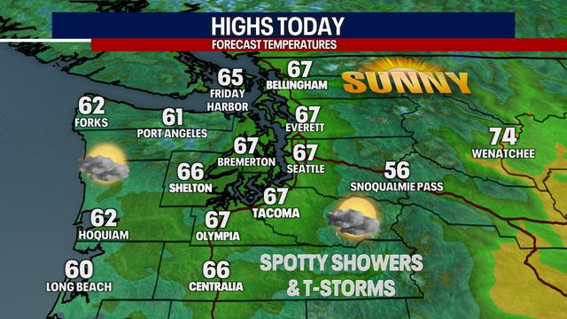No days in the 70s for Western Washington in the seven-day forecast