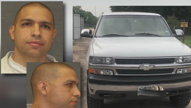 Gonzalo Lopez on the run in a white Chevrolet Silverado (Photo courtesy of Texas DPS)