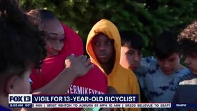 Family, friends hold vigil for 13-year-old cyclist killed while crossing the street in Parkland