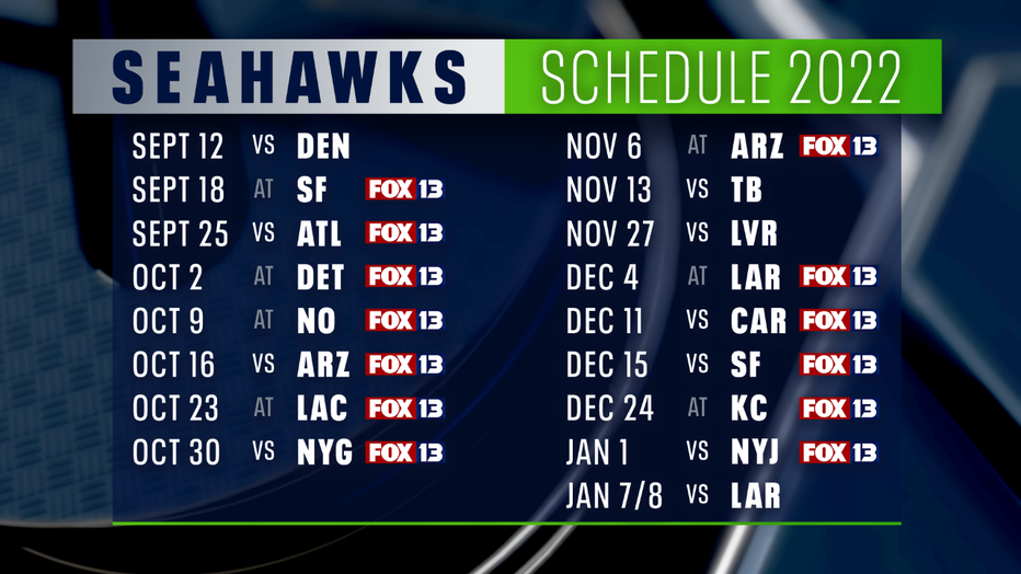 Seattle Seahawks Schedule 2022 