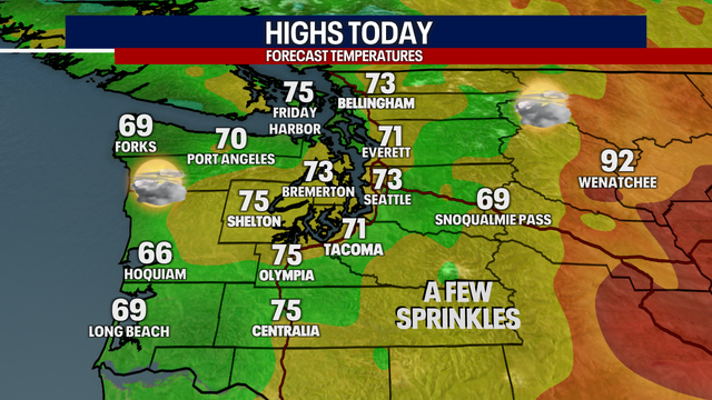 Seattle weather: Cooldown around Western Washington today