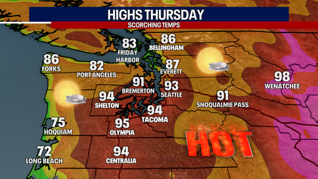 Another wave of scorching temps in Western Washington