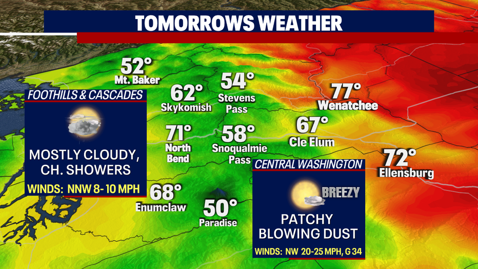 Seattle weather Cool Saturday with warmer temps Sunday into next week FOX 13 Seattle