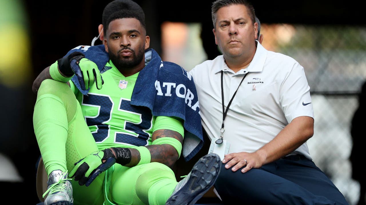 Seattle Seahawks strong safety Jamal Adams on the bench during the