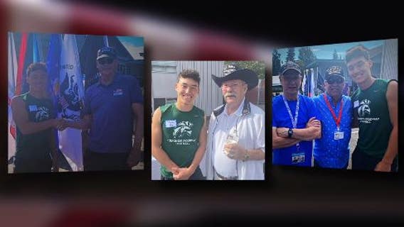 High school linebacker raises money for veterans by making big plays on the field