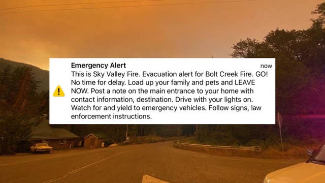 Evacuation orders underway, accidental emergency alert lands on phones across Snohomish County