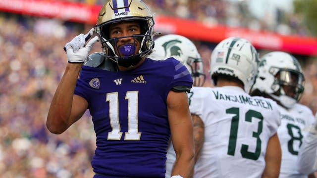 Washington trio of WR Jalen McMillan, LT Troy Fautanu and DE Bralen Trice declares for NFL draft