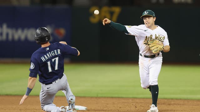 Mariners held to 1 hit, Castillo tagged in 4-1 loss to A's