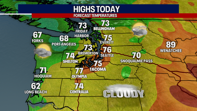Seattle weather: Isolated showers today, dry for Labor Day