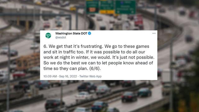 'We get that it's frustrating': WSDOT explains multiple construction projects this weekend