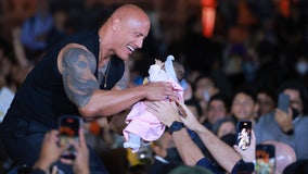 Video: Baby crowd-surfs into the giant arms of Dwayne ‘The Rock’ Johnson