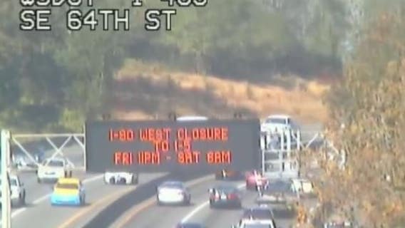 WB I-90 from Mercer Island to Seattle to close Friday, reopen Saturday morning