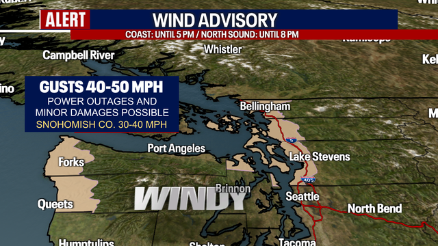 Windy Thursday for North Sound, coast