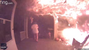 House fire video: Driver saves family from fire after making wrong turn