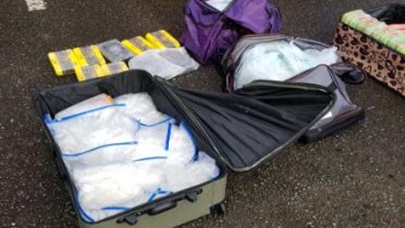 Police: 100 pounds of meth, 340k fentanyl pills taken from vehicle during traffic stop