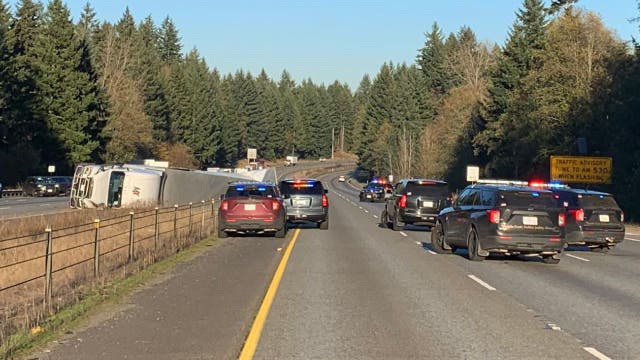 Troopers shoot, kill suspect accused of carjacking semi-truck, crashing it near Olympia