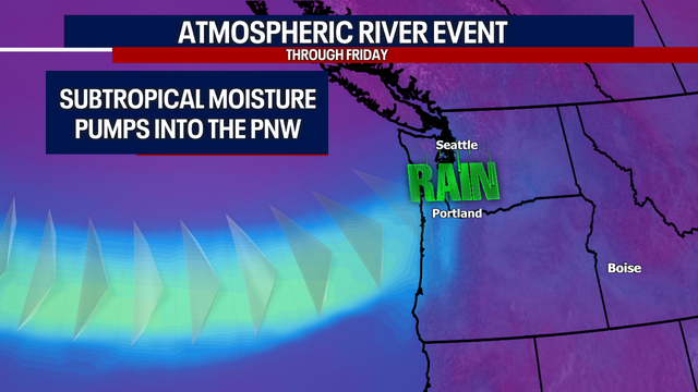 Strong atmospheric river brings flooding rains, strong winds to Pacific Northwest