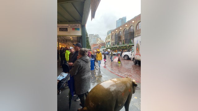 Strong Black Friday showing at Pike Place Market, crowds not at "pre-pandemic levels" yet, but getting there