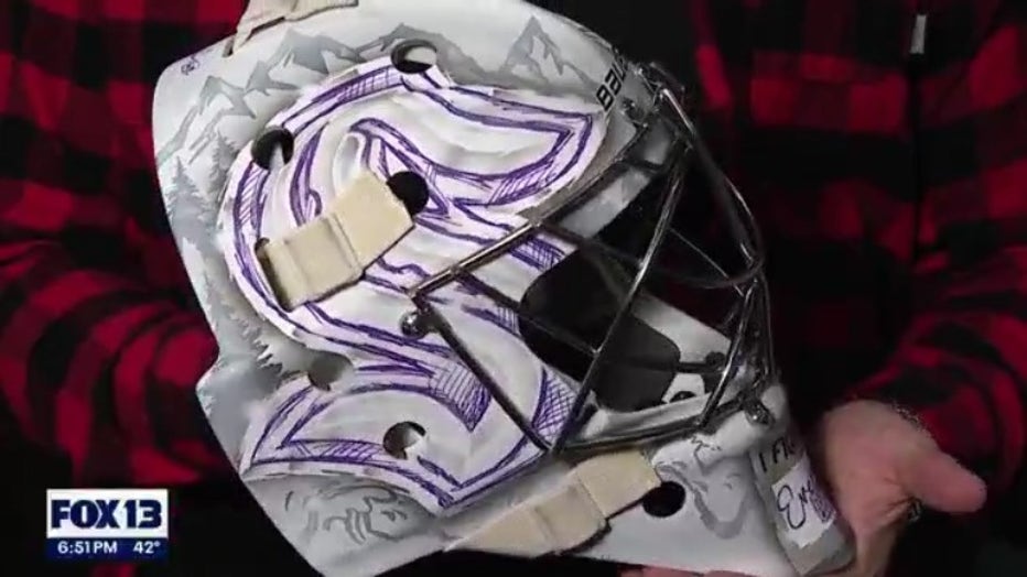 Seattle Kraken Goalie Auctioning Off Custom Helmet For Cancer Research