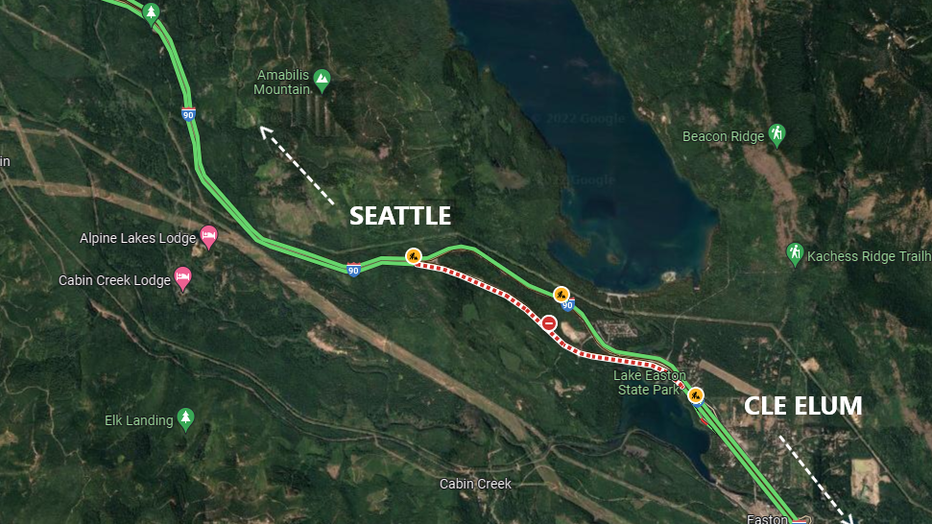 WSDOT Apple Maps Routed Drivers Off I 90 At Snoqualmie Pass Onto Dirt   Detour Map 2 