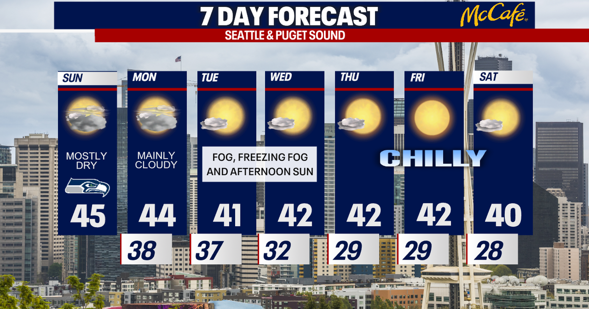 Seattle weather: Cloudy Sunday with chilly sunshine ahead | FOX 13 Seattle