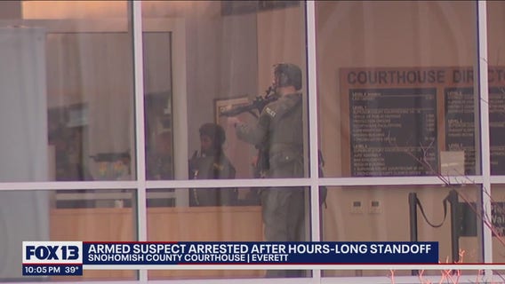 Armed suspect in custody after standoff inside Snohomish County Courthouse; no injuries