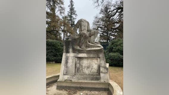 Mystery over beheaded statue of Northern California meat-packing magnate