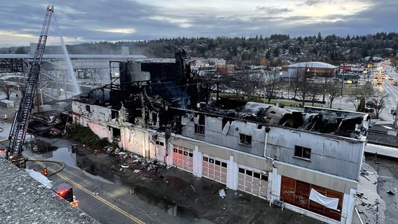 Firefighters put out large building fire near Kent Station